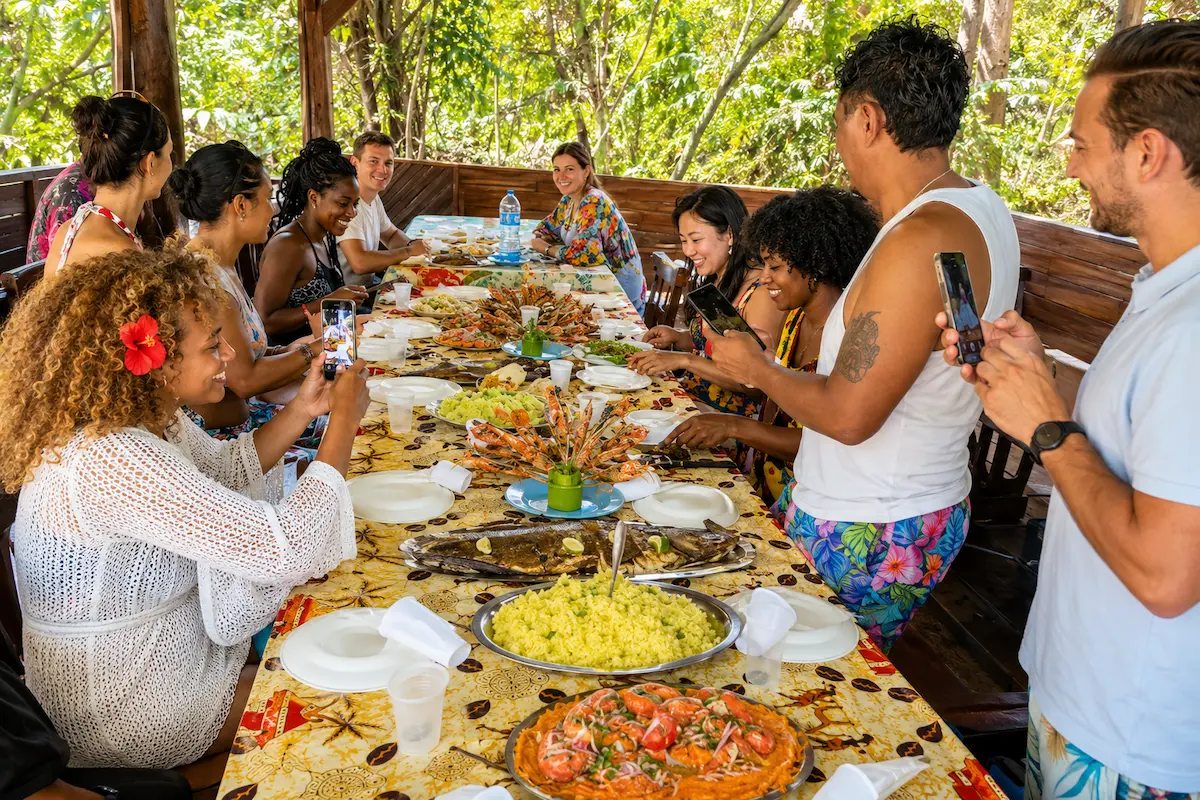 Fresh seafood lunch Nosy Iranja