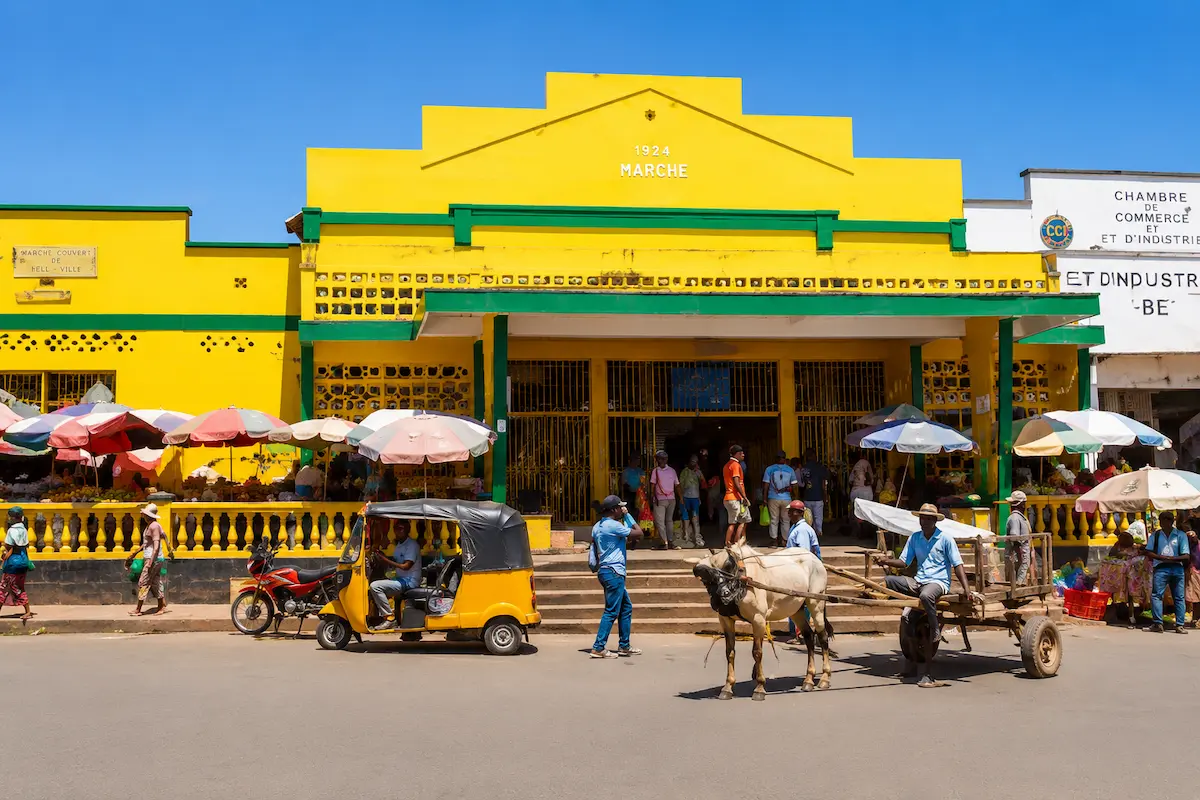 Hell-Ville covered market in Nosy Be Madagascar