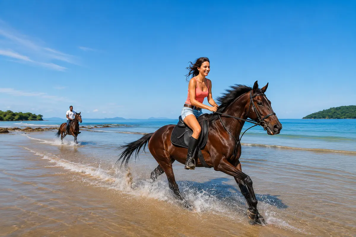 Horse galloping on beach Nosy Be