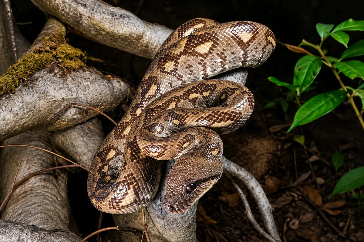 Ground boa snake at Lokobe National Park in Nosy Be Madagascar