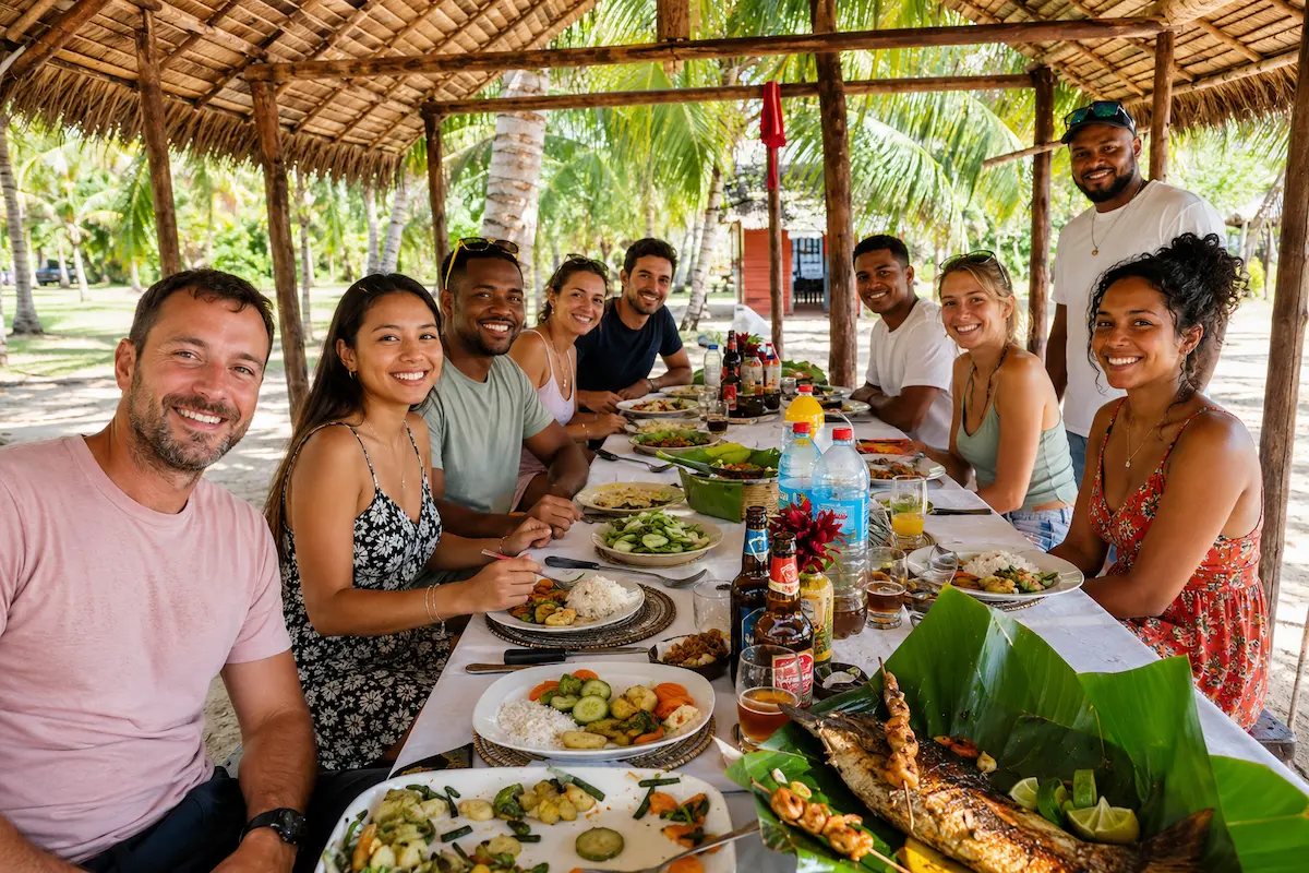 Traditional lunch during a Lokobe National Park tour, Nosy Be, Madagascar