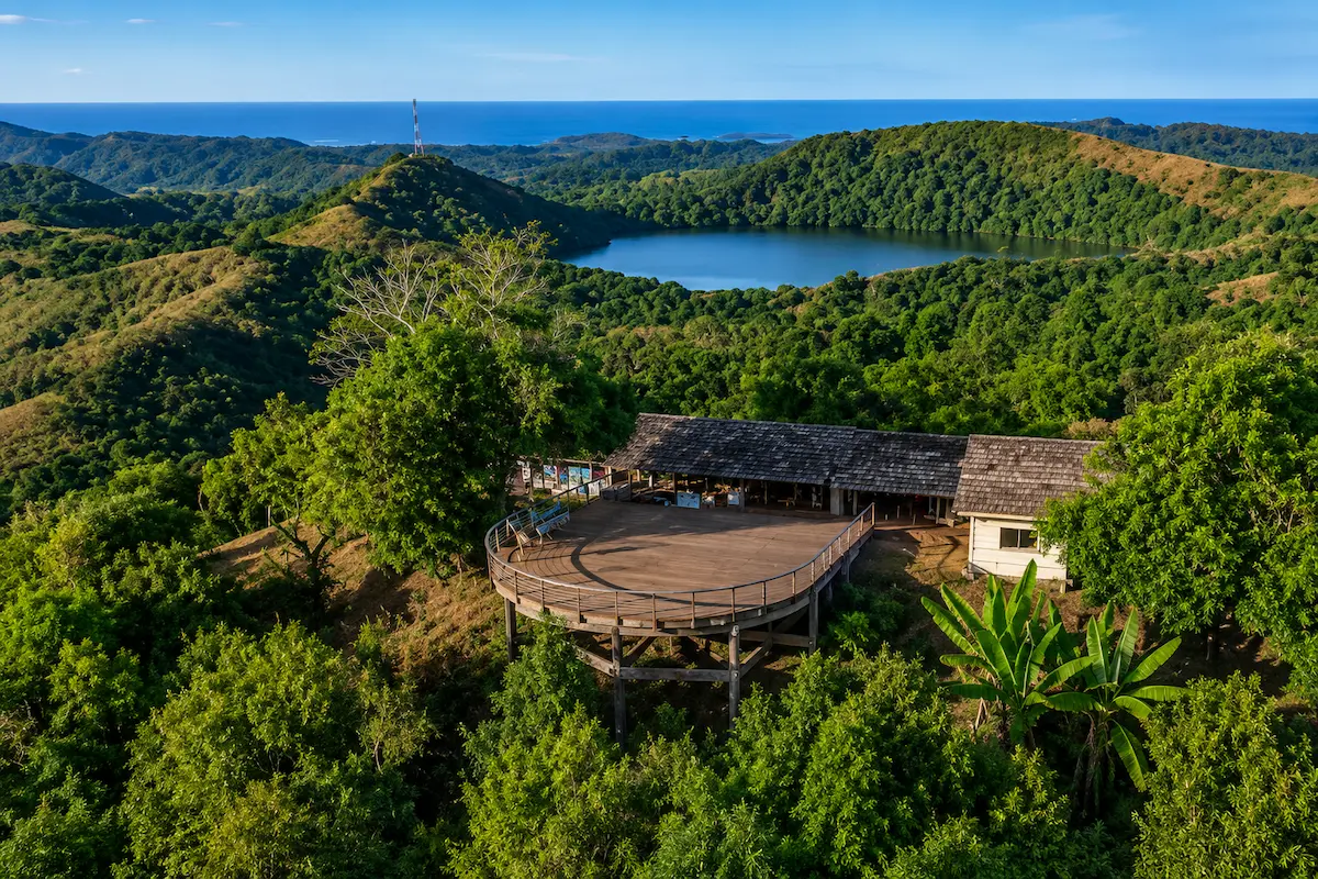 Aerial view of Mont Passot and Nosy Be island Madagascar