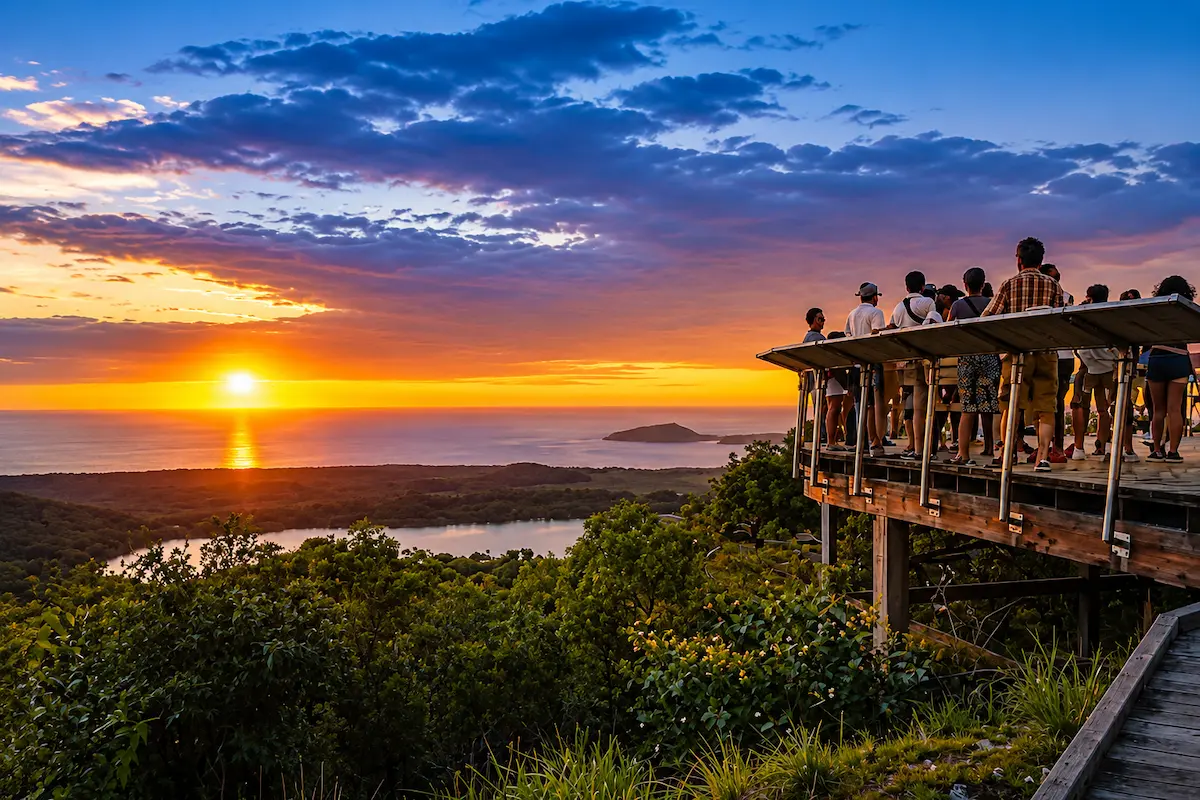 Scenic sunset views from Mont Passot in Nosy Be Madagascar