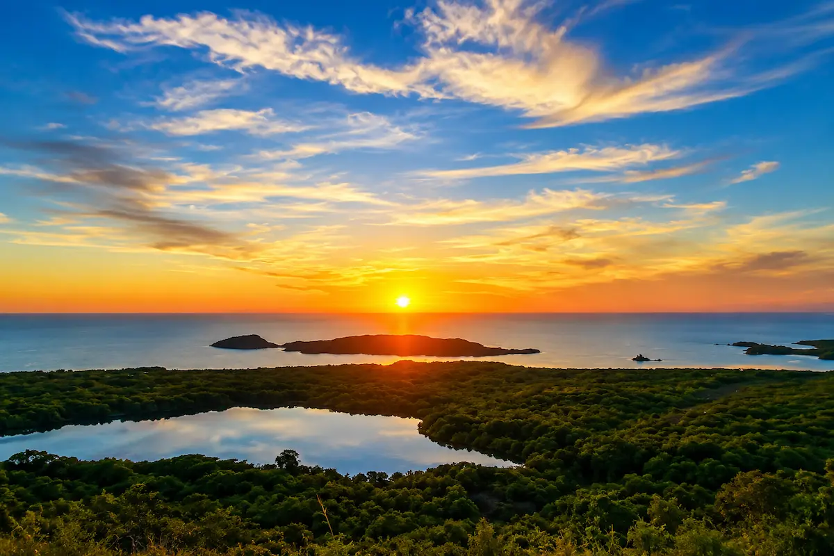 Mont Passot sunset panorama overlooking Nosy Be Madagascar
