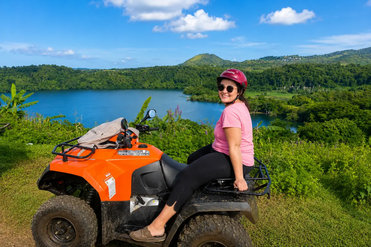 Nosy Be ATV tour with scenic lake view in Madagascar