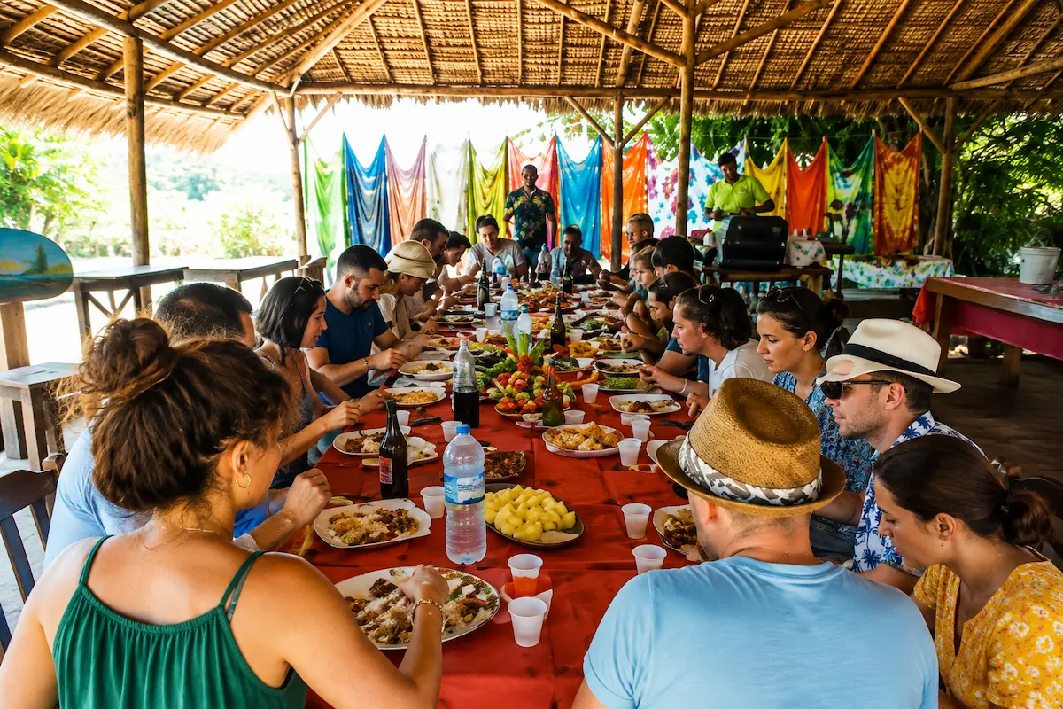 Traditional Malagasy lunch and local food experience during Nosy Be tour