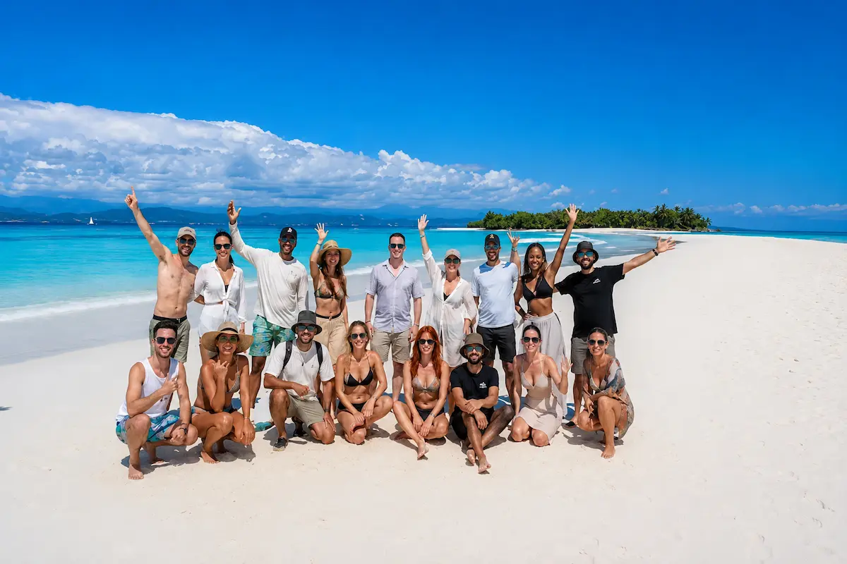 Group tour at Nosy Iranja Beach, Madagascar