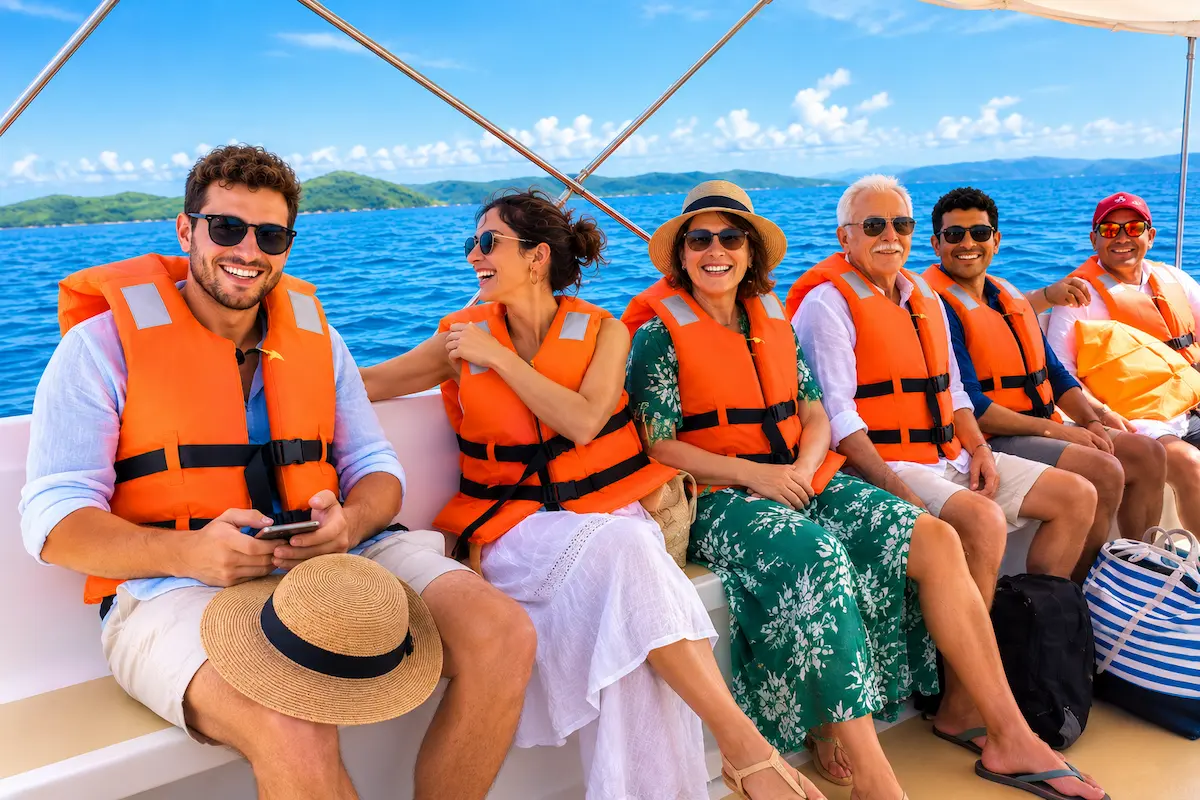 Boat Tour Passengers heading to Nosy Iranja from Nosy Be