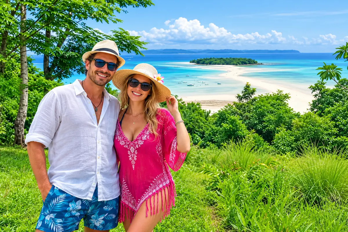 Nosy Iranja sandbank tropical viewpoint