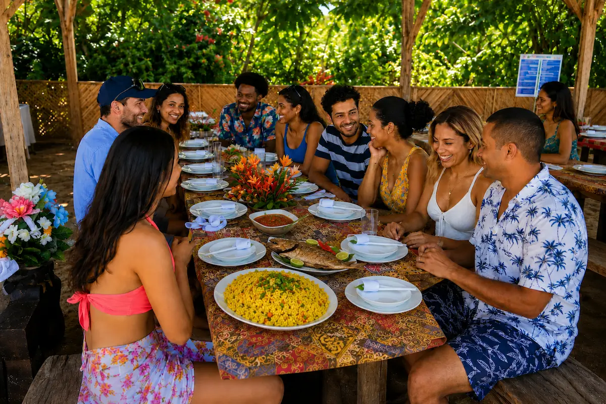 Traditional lunch in Nosy Komba, Madagascar