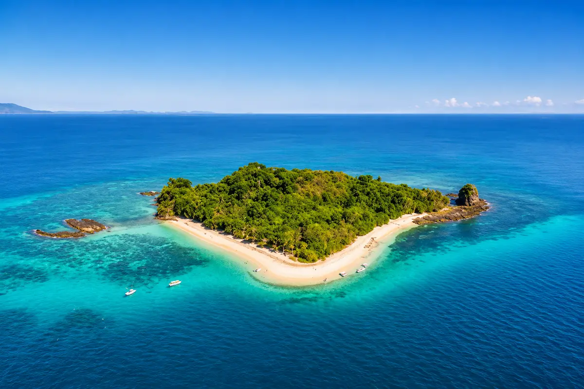 Aerial view of Nosy Tanikely Island, Madagascar