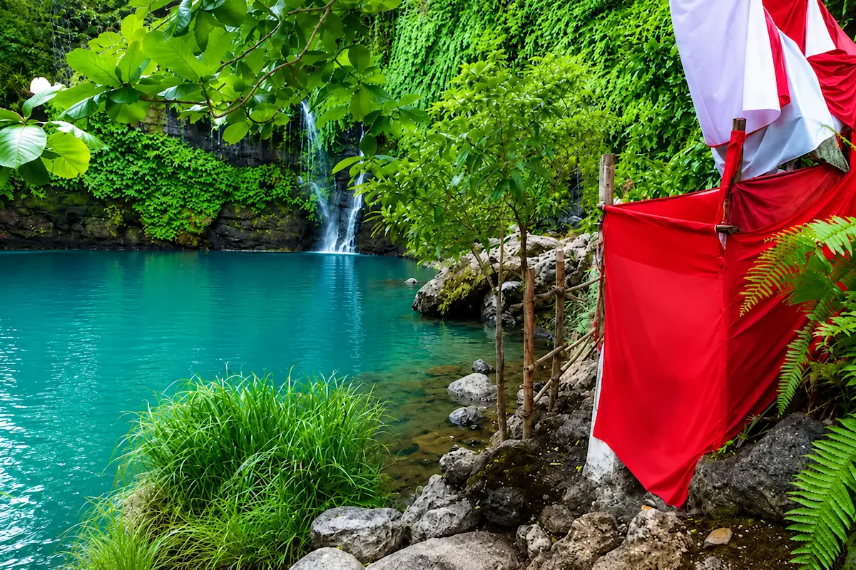 Sacred Waterfall in Nosy Be, Madagascar