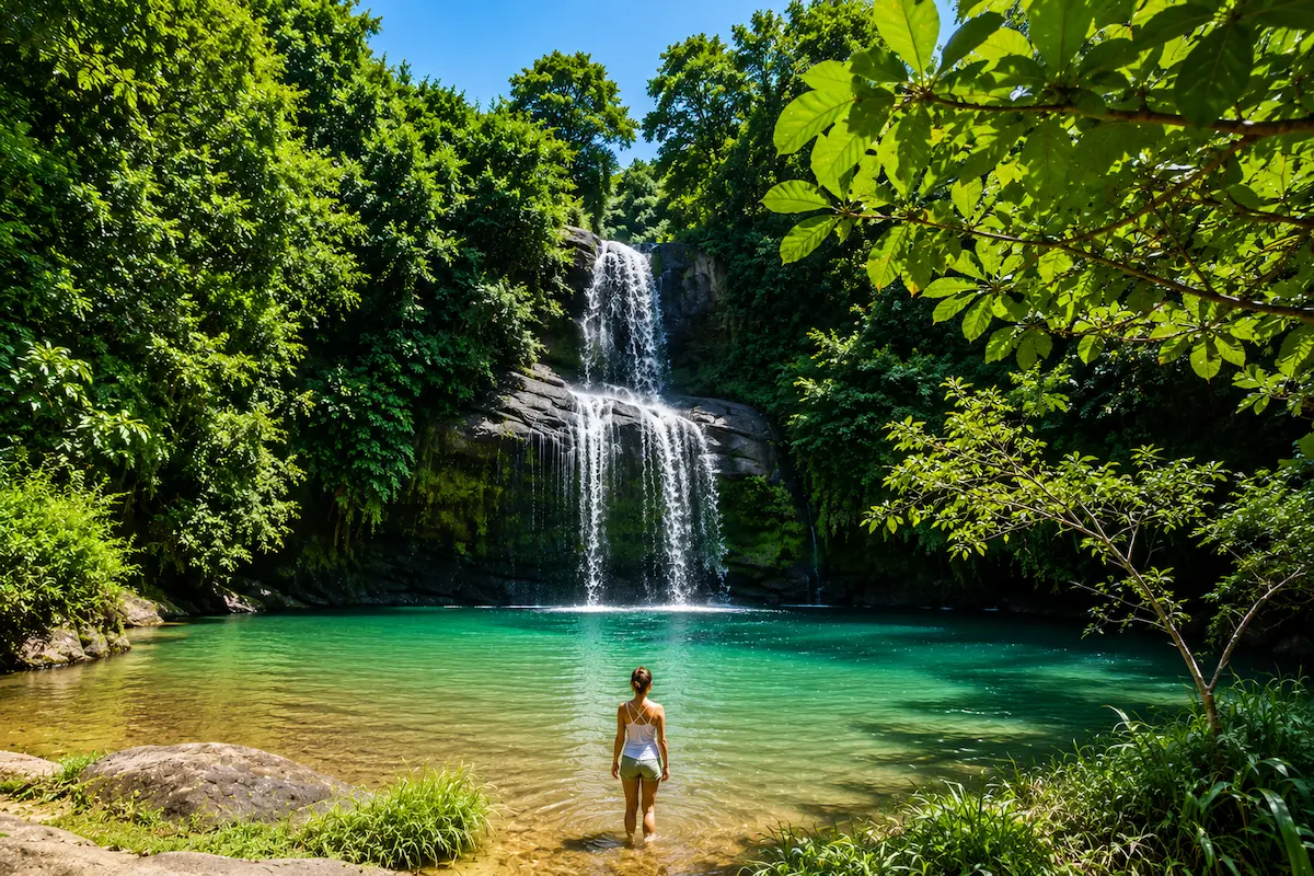 Sacred waterfall in Nosy Be Madagascar