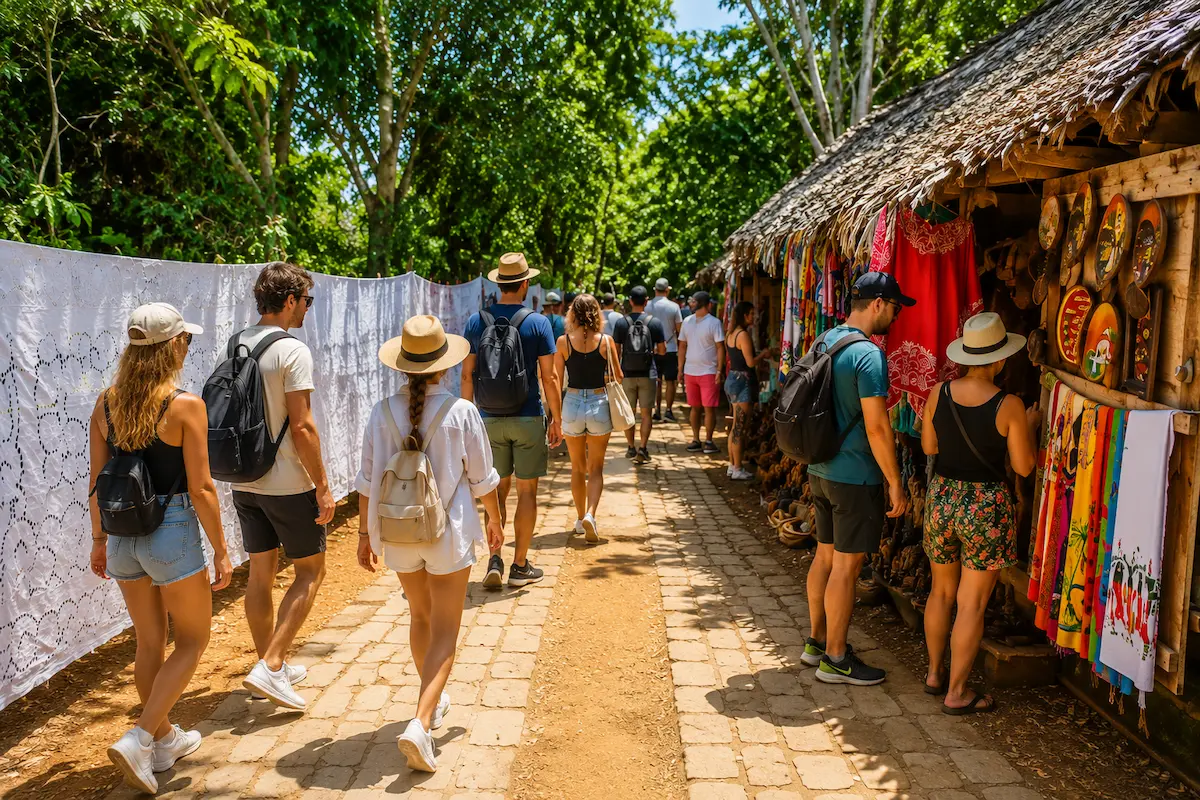Souvenir market in Nosy Komba, Madagascar