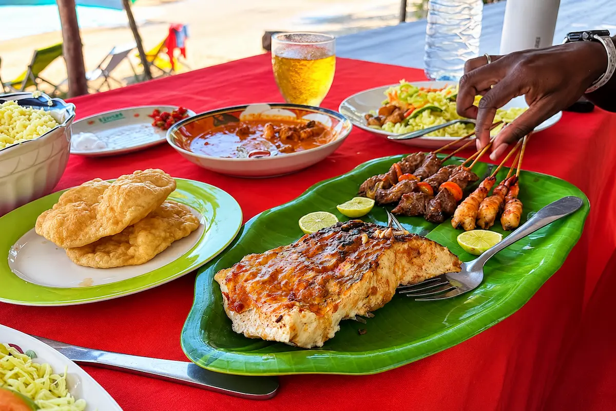 Traditional Malagasy beach lunch at Nosy Sakatia, Madagascar