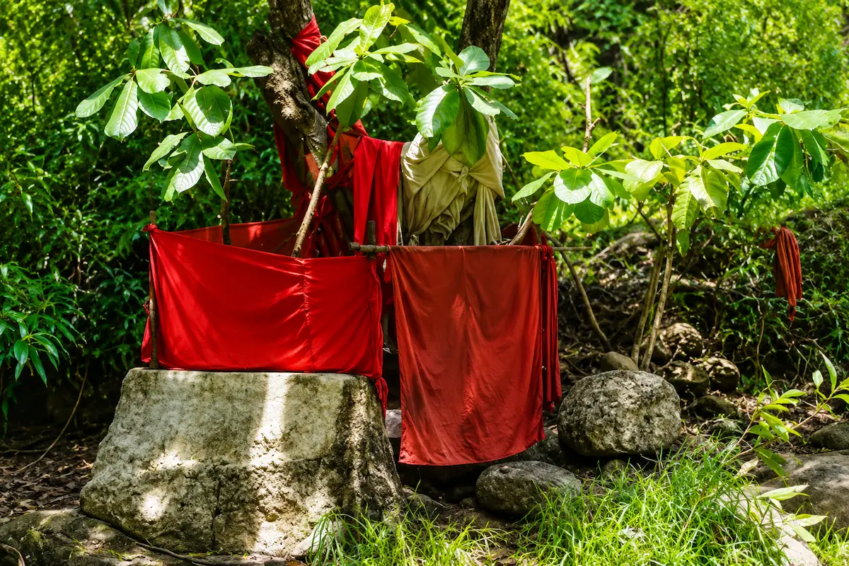 Traditional sacred forest shrine in Madagascar