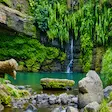 Emerald waterfall natural pool in Nosy Be Madagascar