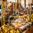 Local market featuring handicrafts spices and souvenirs in Nosy Be Madagascar