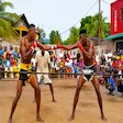 Moraingy fighters exchanging jabs in Malagasy traditional boxing