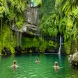 Natural waterfall oasis in Nosy Be Madagascar