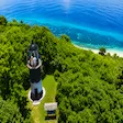 Nosy Tanikely lighthouse in marine reserve near Nosy Be Madagascar