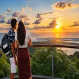 Romantic sunset at Mont Passot viewpoint in Nosy Be Madagascar