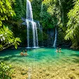 Sacred waterfall natural swimming pool in Nosy Be Madagascar
