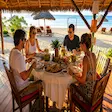 Tourists enjoying a seafood lunch during a Nosy Be city tour, Madagascar