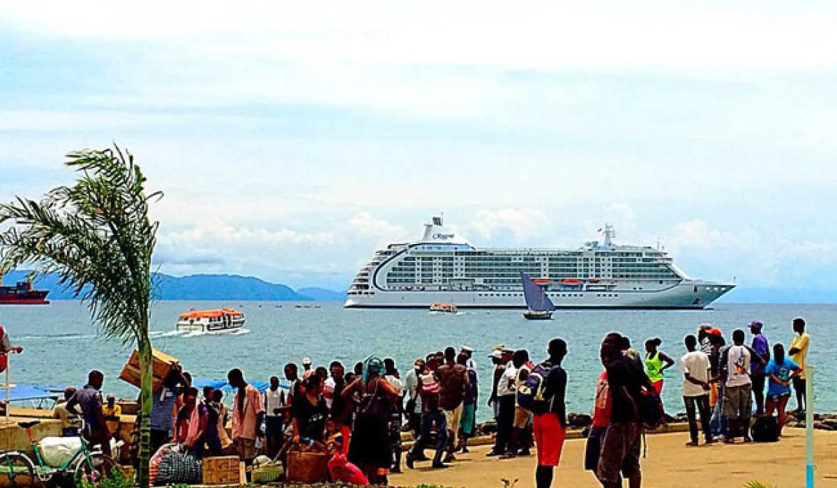 Cruise Ship at Nosy Be, Madagascar